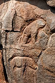 Mamallapuram - Tamil Nadu. Stylistic experiments on boulders just below the new lighthouse.